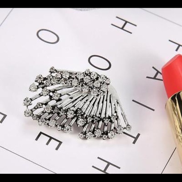 ❤️gorgeous pair silver zircon studded rhinestone - Picture 3 of 5